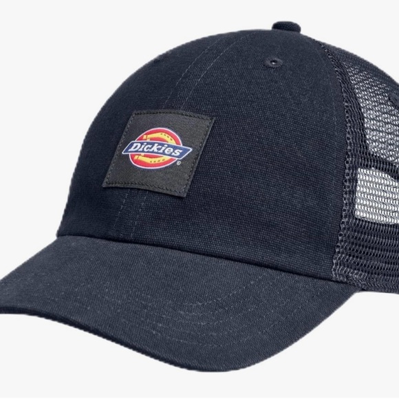 Dickies Navy Blue Canvas Trucker Hat with Mesh Back - Picture 1 of 3